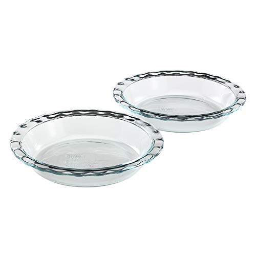 Pyrex Easy Grab Glass 9.5 Inch Pie Plate (2-Pack)