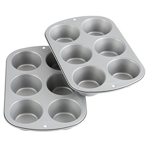 Non-Stick 6 Cup Jumbo Muffin Pan, Set of 2