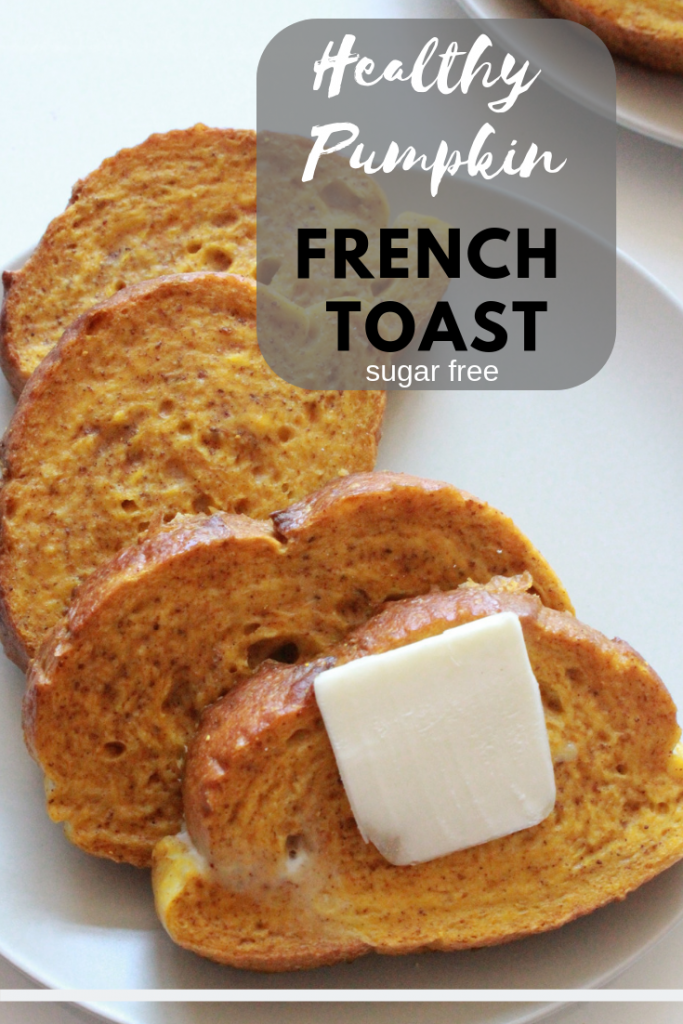 This fall-inspired Pumpkin French Toast is made with real pumpkin, no added sugar, and is completely addictive. Bonus: It can be made in an oven to ensure even cooking, easy clean up, and cut down on time! #pumpkinfrenchtoast #frenchtoast #pumpkinrecipes #dairyfree #fallrecipes