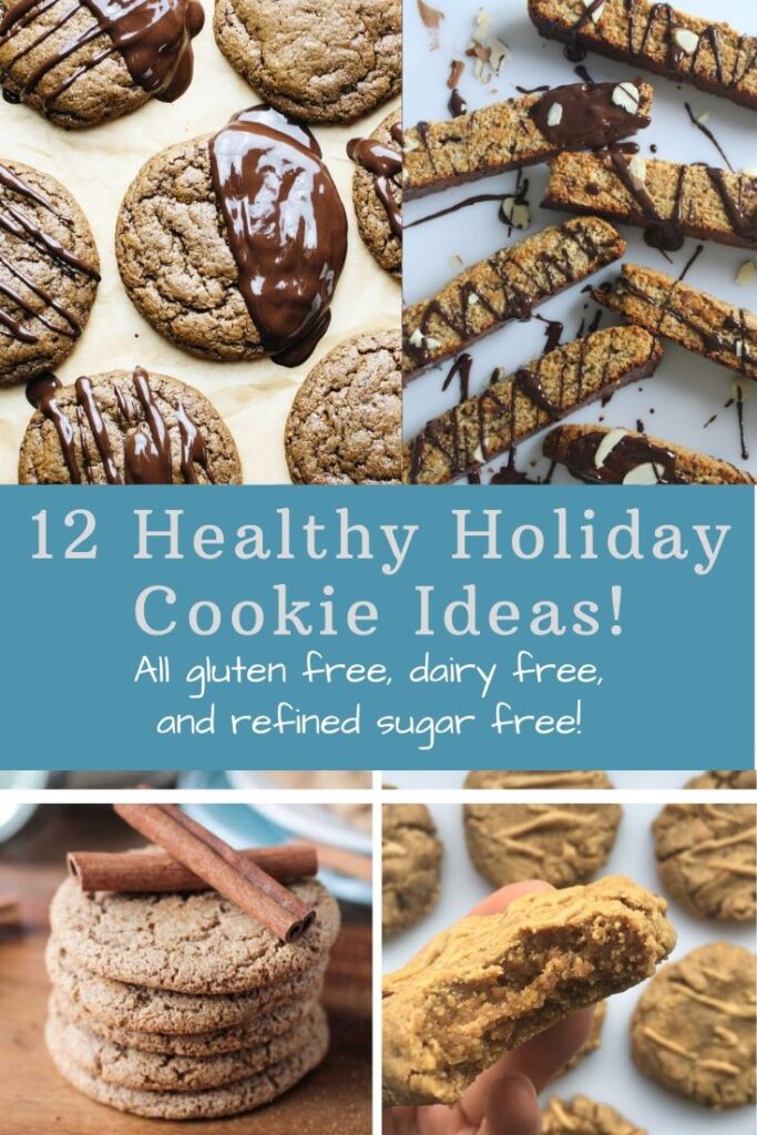 12 Healthy Holiday Cookies Recipes that are all gluten free, dairy free and refined sugar free! Many are vegan and paleo friendly too! #healthycookies #glutenfree #dairyfree #holidaycookies 