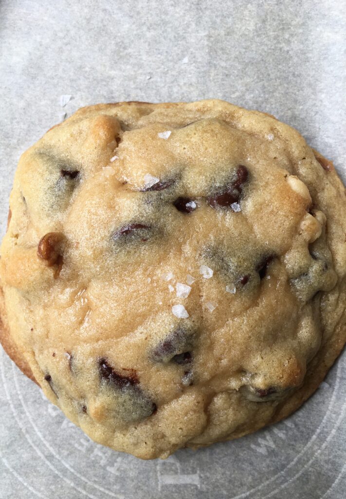 close up of fresh baked cookie