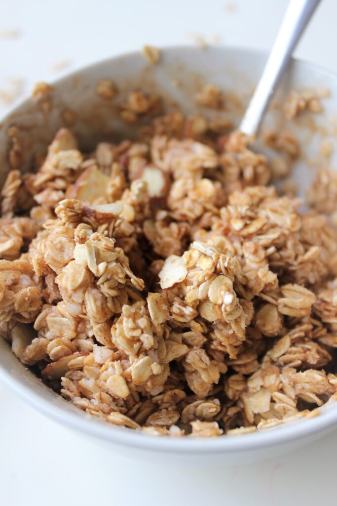 freshly mixed crisp topping before baking